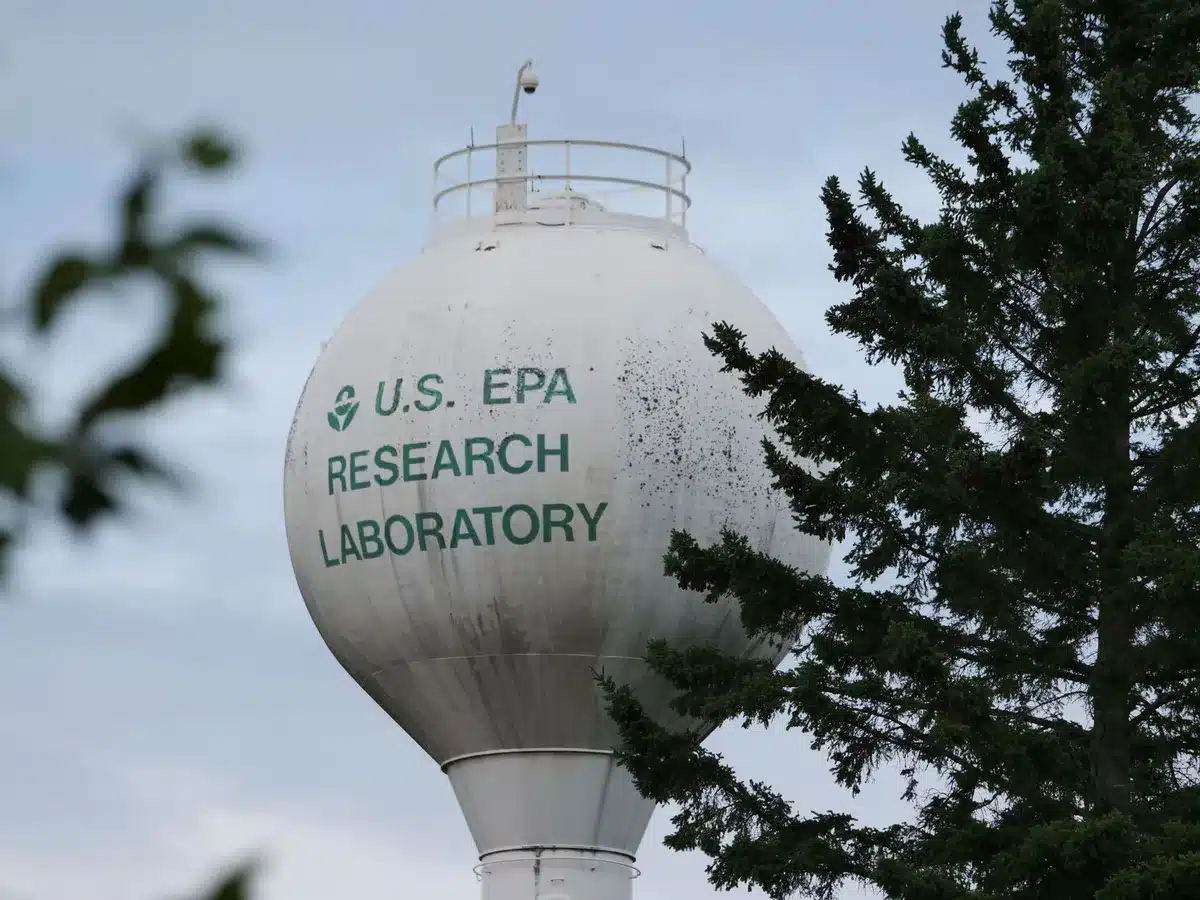 Environmental protection agency office with regulatory materials symbolizing pollution control oversight