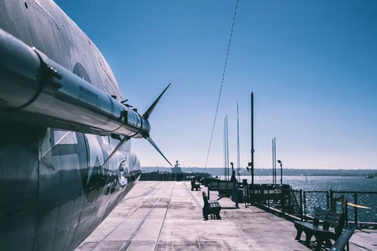 Tomahawk missile being launched from a naval vessel